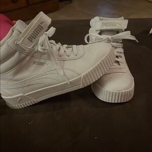 Puma Kids White High-Top Sneakers